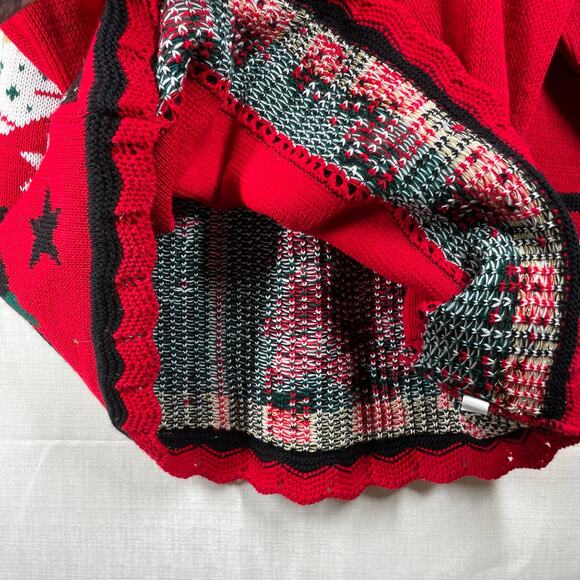 NUTCRACKER Christmas Holiday Sweater Size L Red Embellished Angel Snowman Winter - Picture 14 of 16
